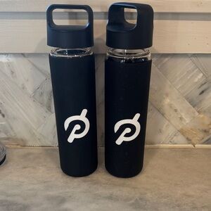 Peloton Black and White Logo Glass Water Bottles